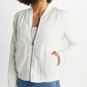Marine Layer York Quilted Bomber in White